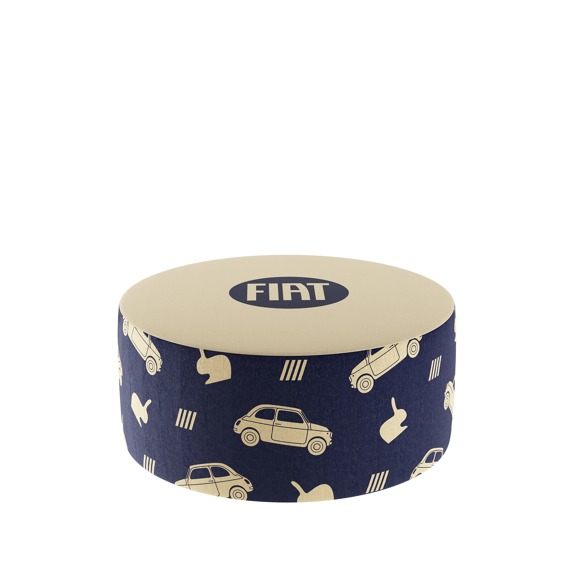 Fiat 500 blue Pouf L